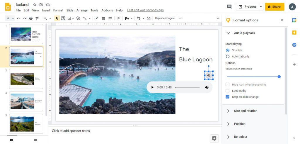 google slides for presentation
