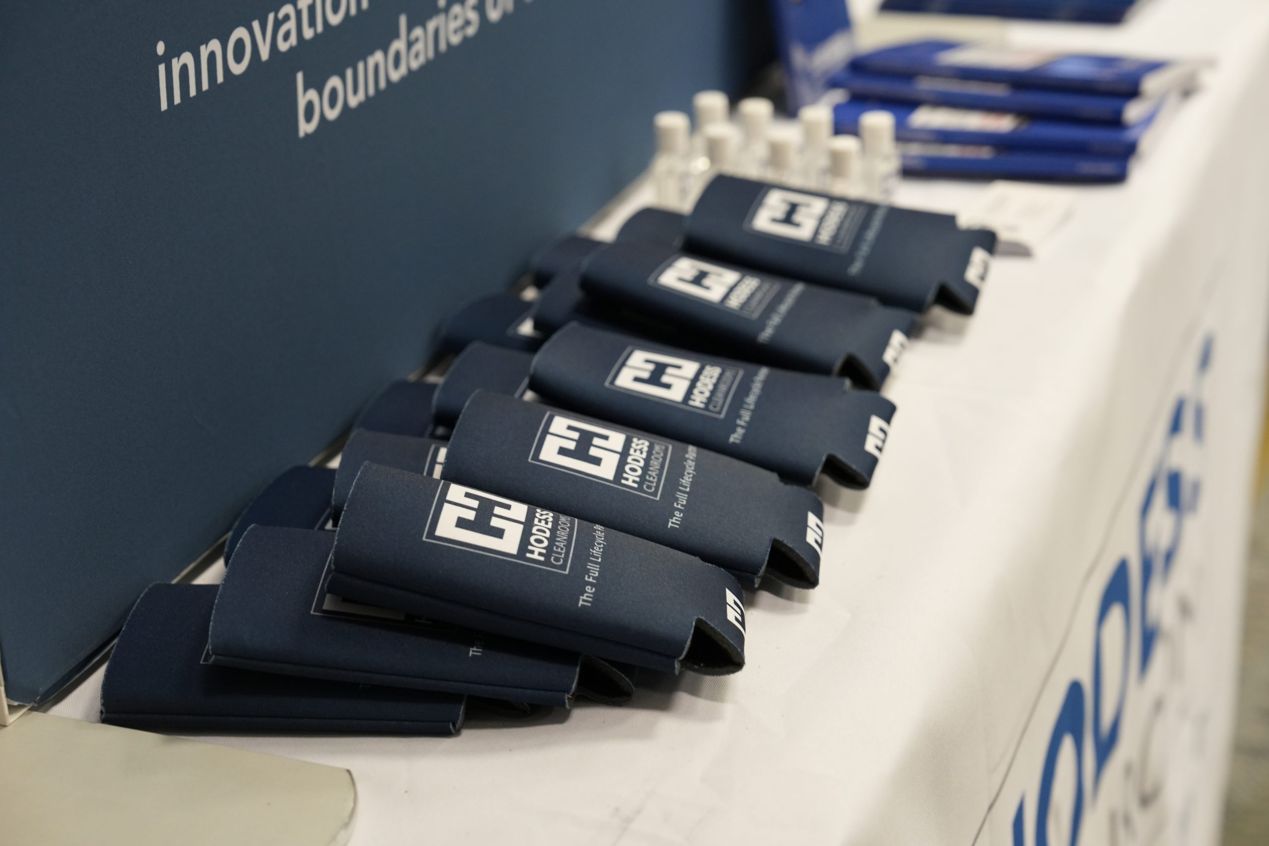 Sponsor merchandise on a table