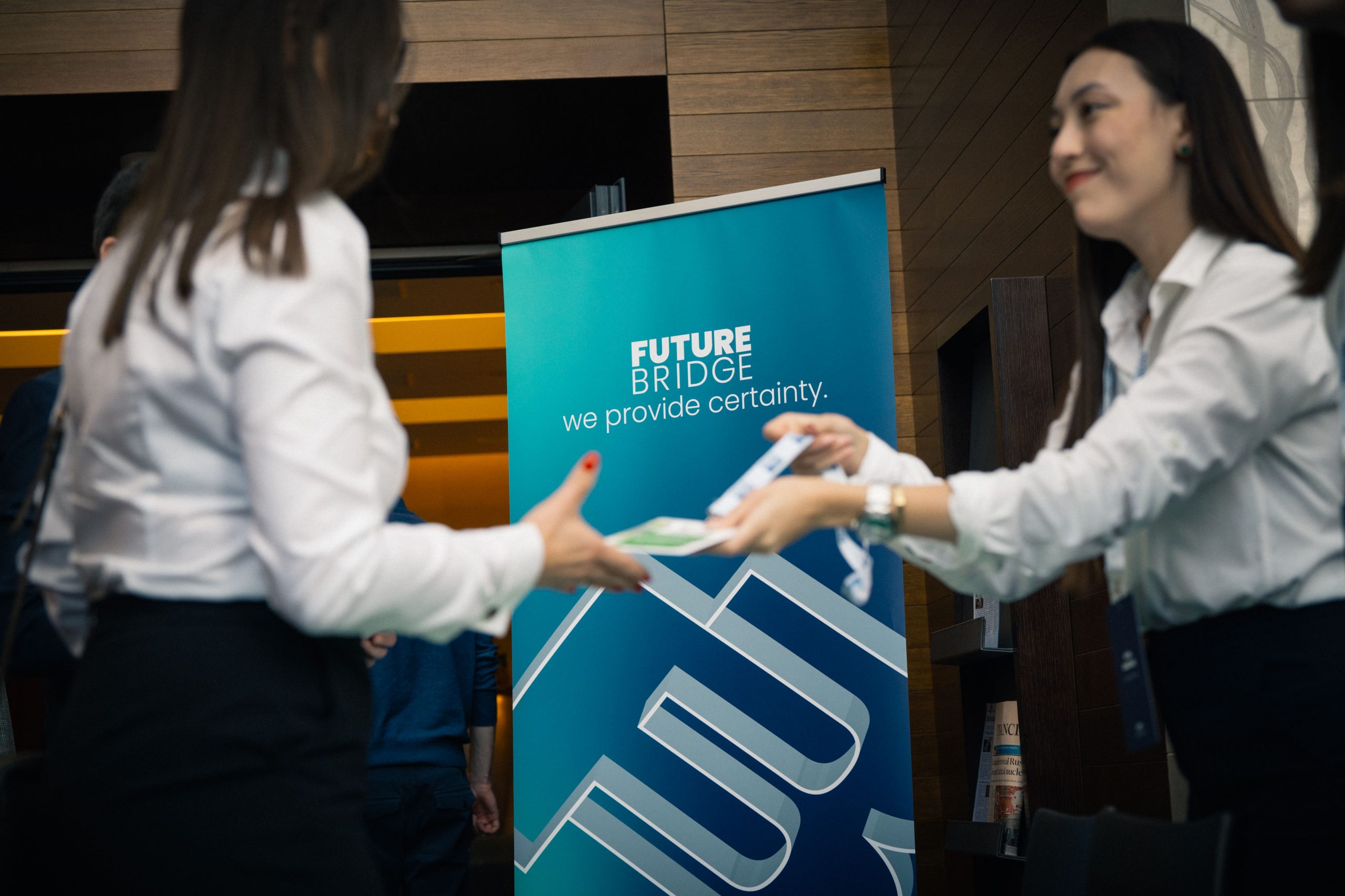 Delegates during a coffee break at a Future Bridge summit